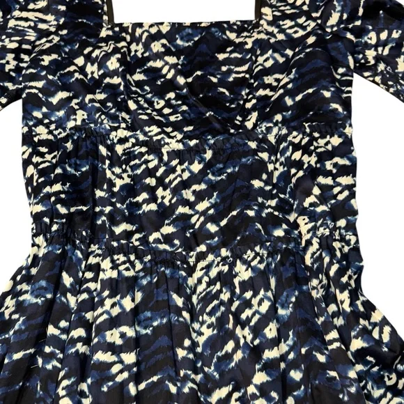 Diane von Furstenberg Nora Midi Dress Tie Dye Tiger Blue/White NWT Size 14 - Picture 12 of 16